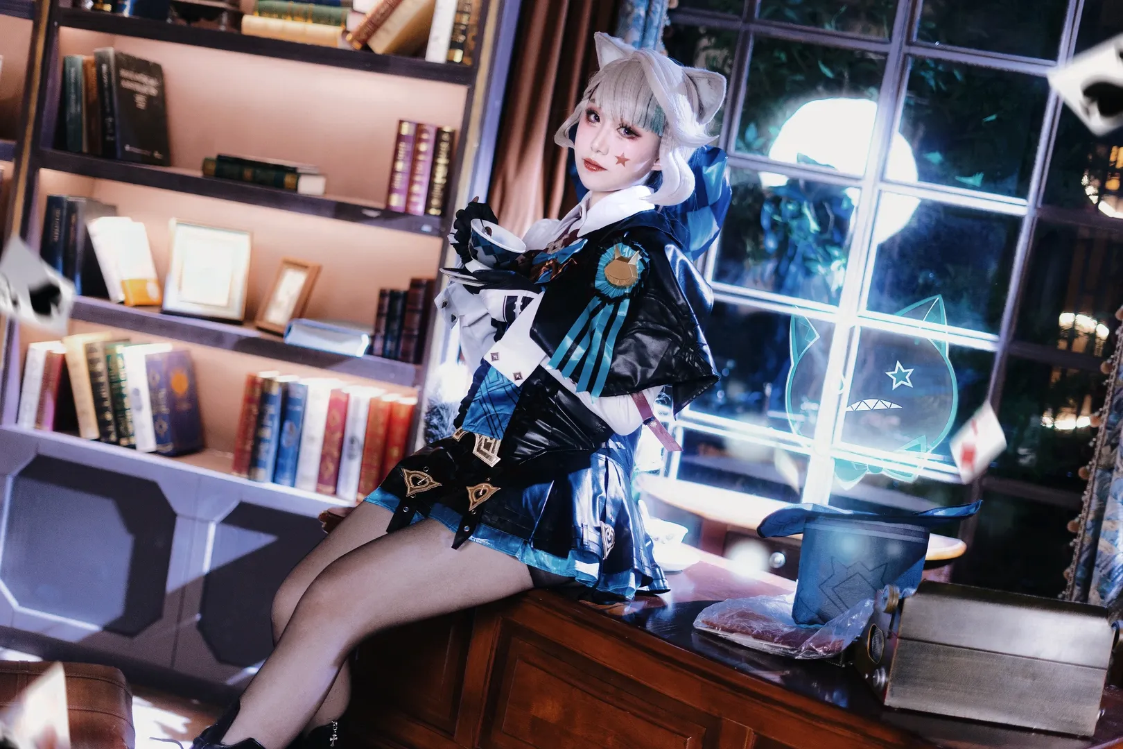 原神, 琳妮特cos, 猫娘, cosplay正片, 魔术师装扮