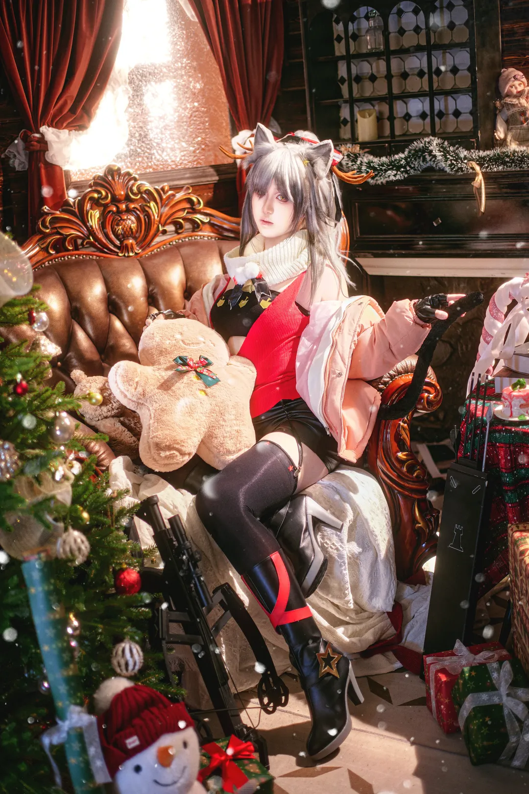 cos正片, 明日方舟, 明日方舟cos, 圣诞cosplay, 黑cos