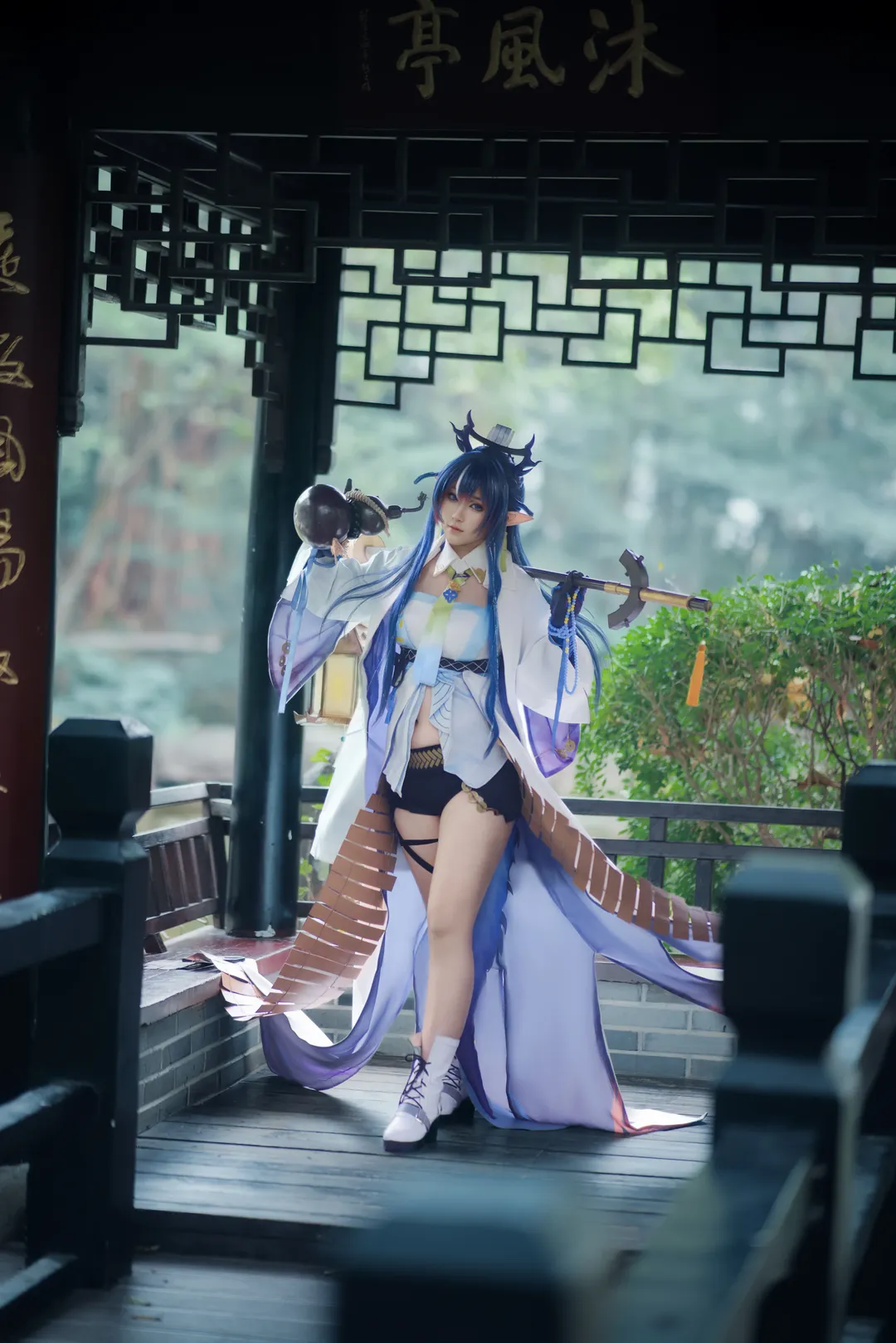 アークナイツ, 庭園撮影, 中華風コスプレ, アニメコスプレ, リィン コスプレ - 1枚目
