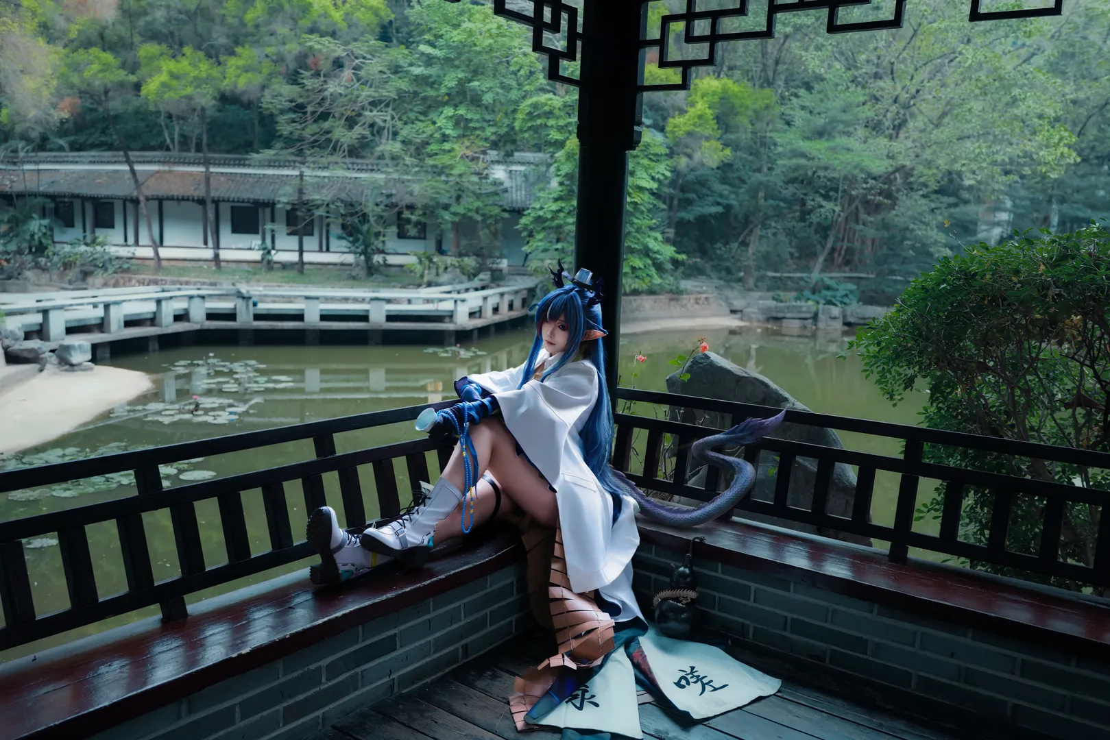 アークナイツ, 庭園撮影, 中華風コスプレ, アニメコスプレ, リィン コスプレ - 4枚目