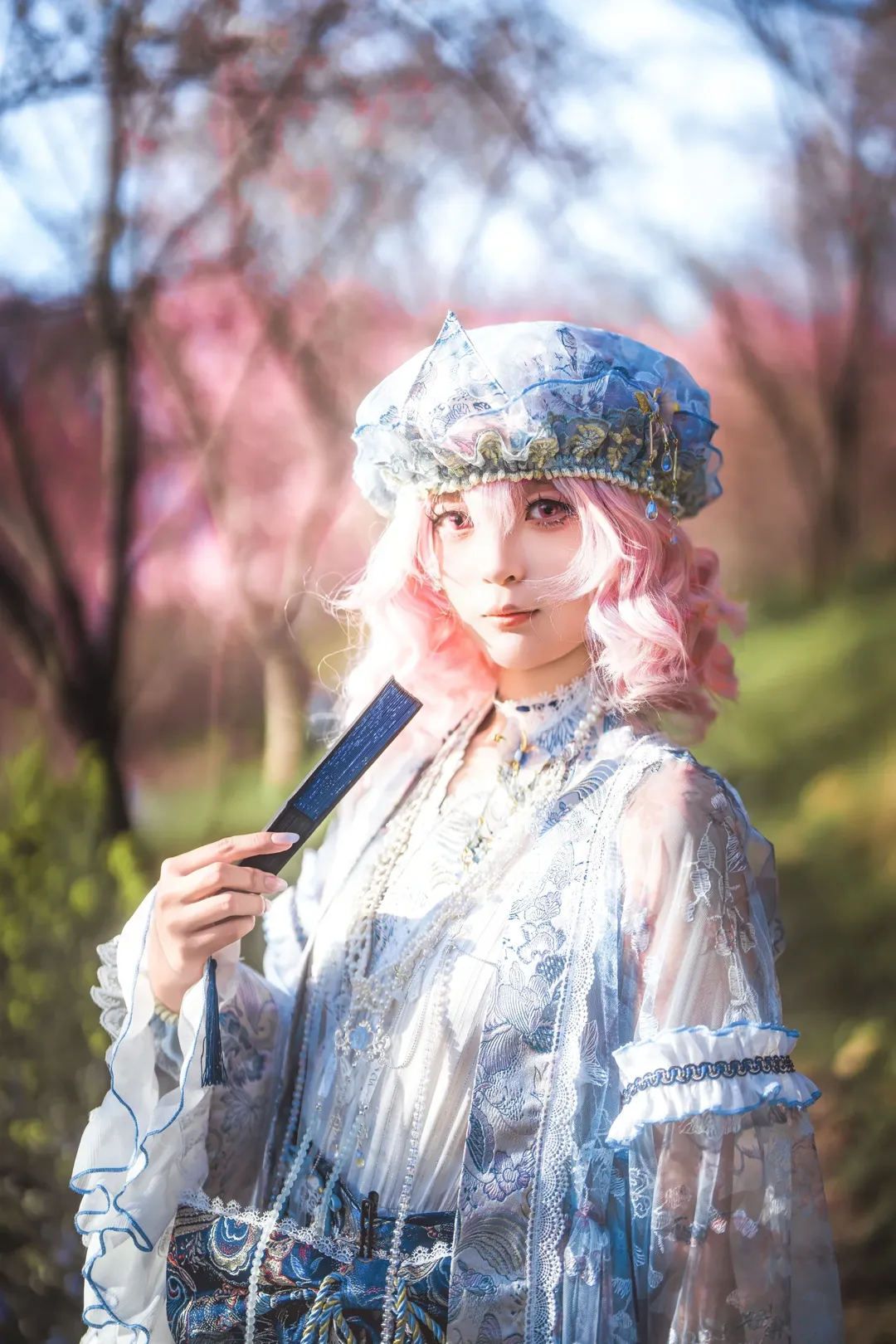 东方Project, 西行寺幽幽子cos, cosplay摄影, 索尼A7R5, 樱花人像 - 第4张