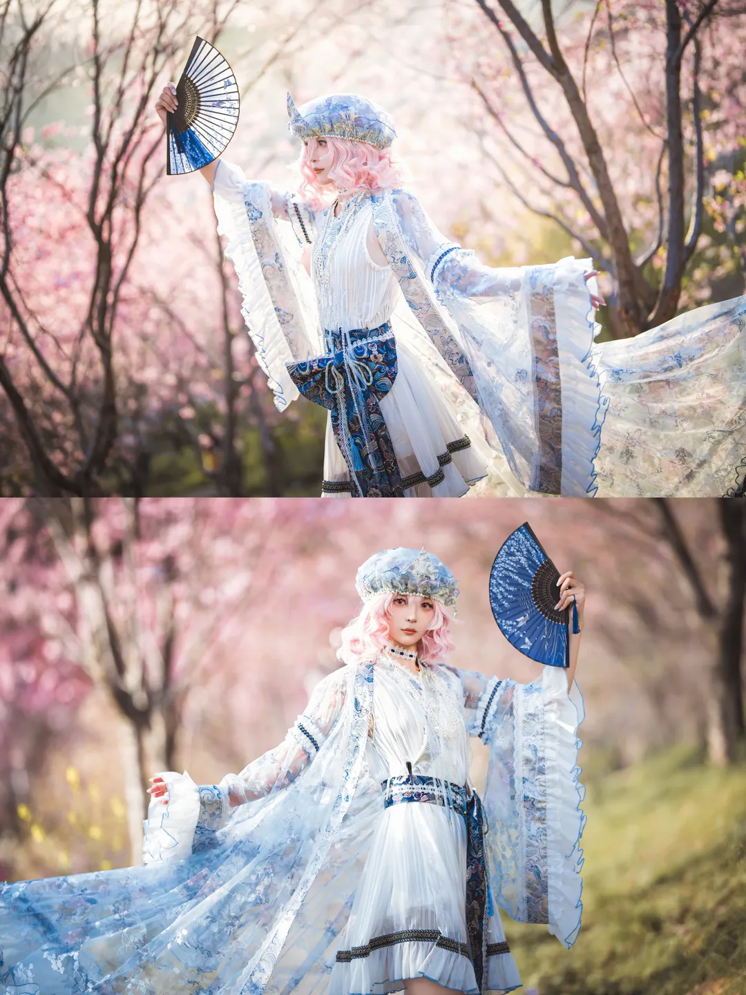 东方Project, 西行寺幽幽子cos, cosplay摄影, 索尼A7R5, 樱花人像 - 第6张