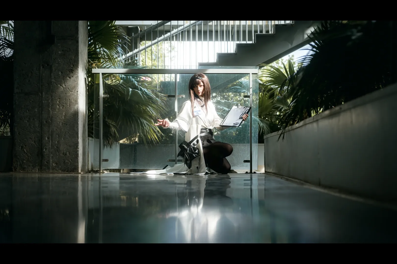 明日方舟, cosplay正片, 普瑞赛斯cos, 绿之丘摄影, 赛博女鬼 - 第2张