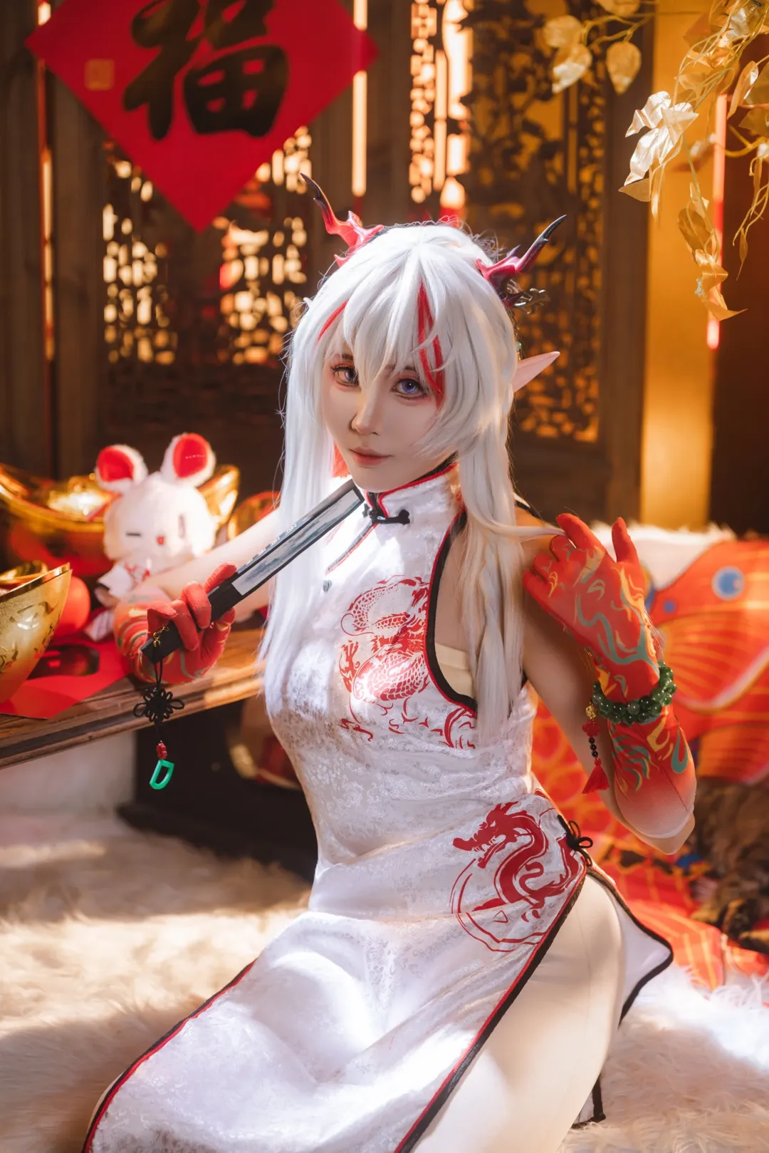 Arknights, Chinese-style photography, Anime-style photography, New Year cosplay, Nian cosplay