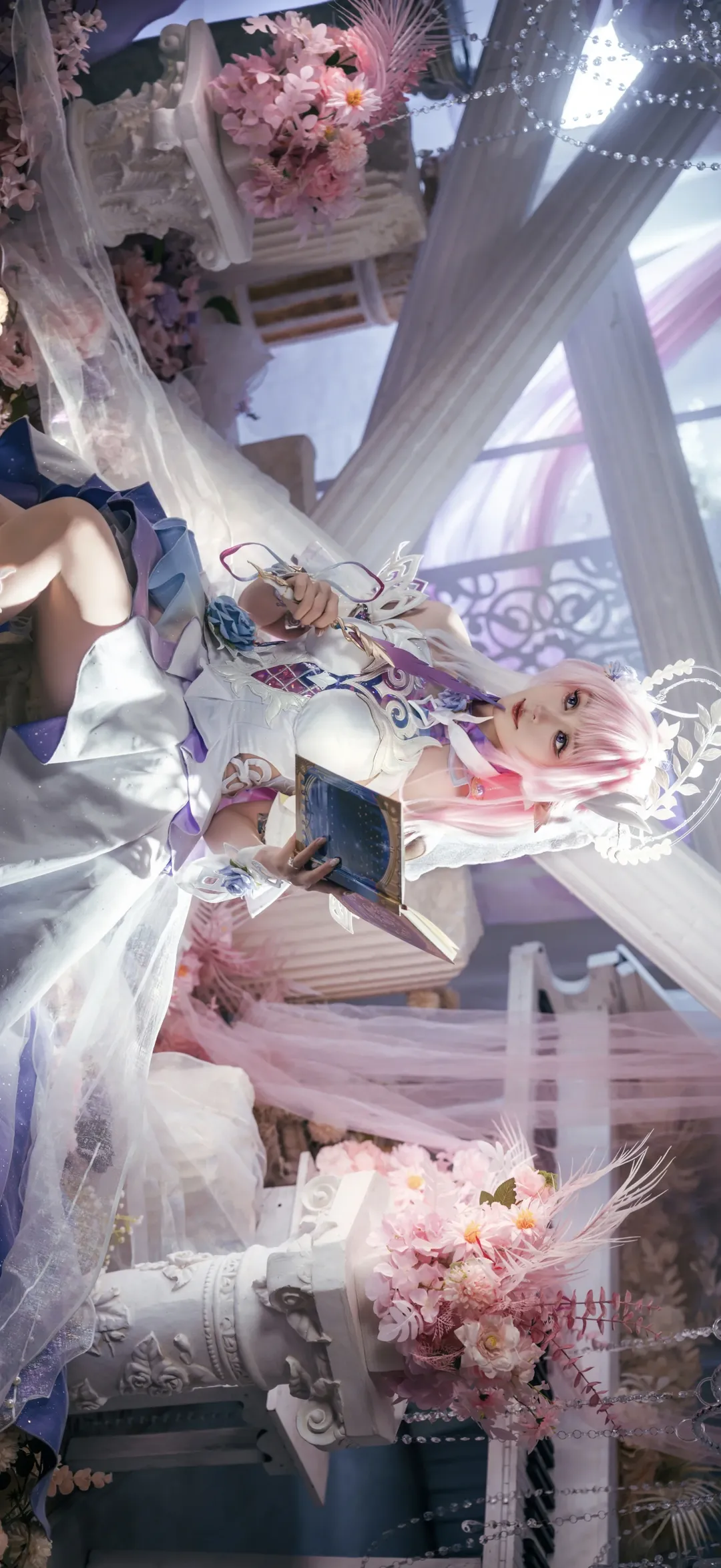 二次元撮影, キュレネ コスプレ, 崩壊：スターレイル, 白欧風セットデザイン, 横長写真