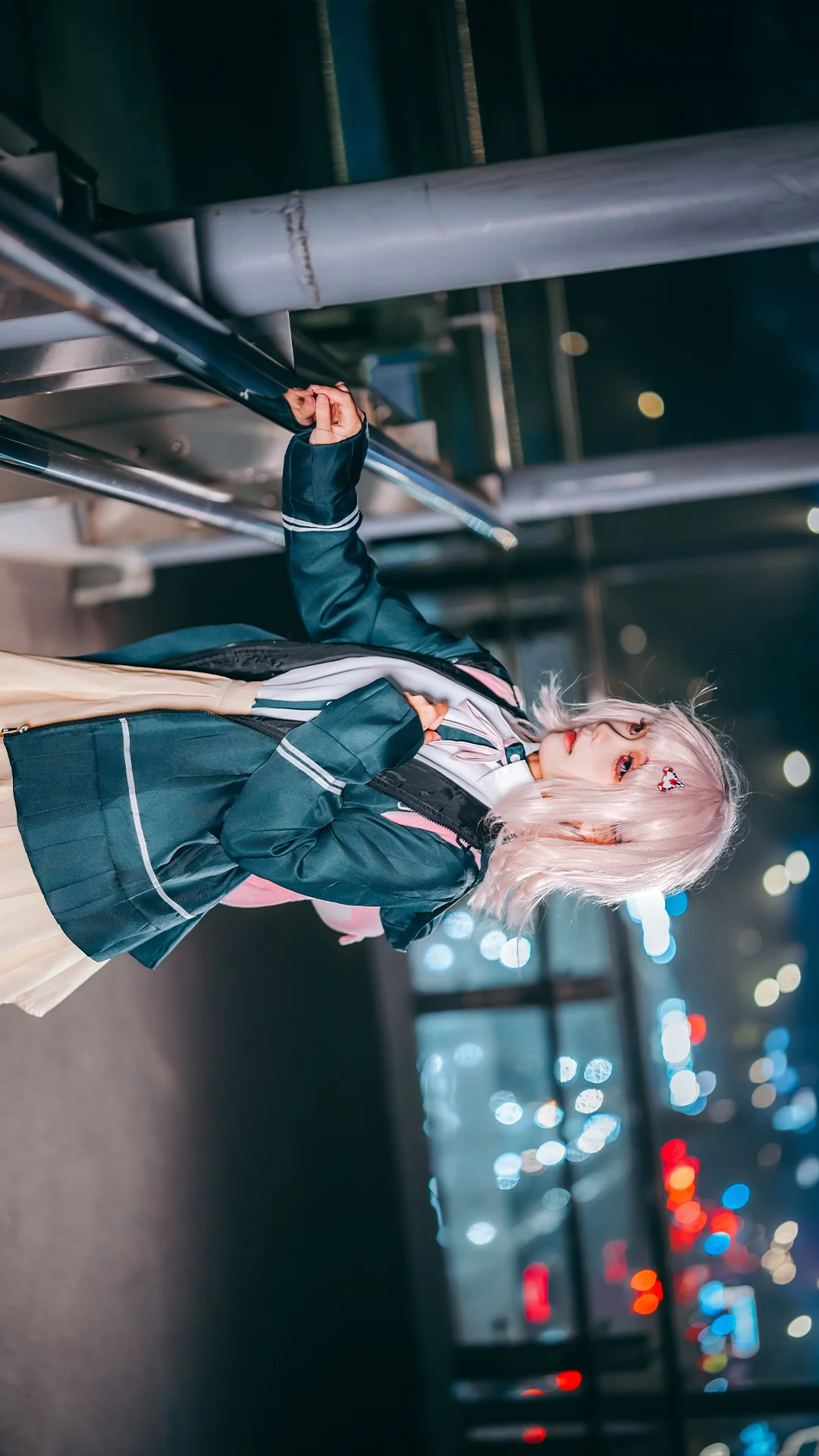 夜景ポートレート, コスプレ撮影, アニメコスプレ, 七海千秋 コスプレ, スーパーダンガンロンパ2 - 3枚目