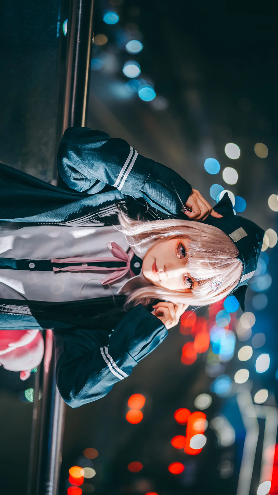 夜景ポートレート, コスプレ撮影, アニメコスプレ, 七海千秋 コスプレ, スーパーダンガンロンパ2 - 5枚目