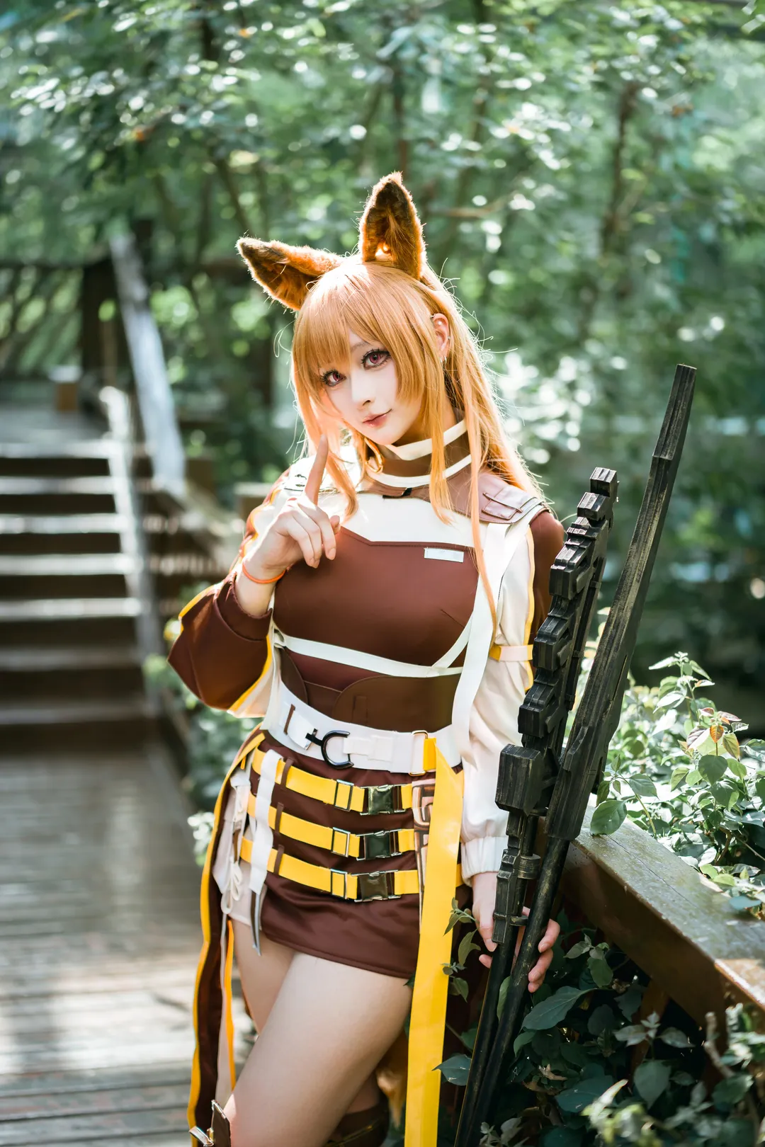 明日方舟, 刻俄柏cos, 武器道具, 兽耳娘cos, 丛林外景 - 第1张