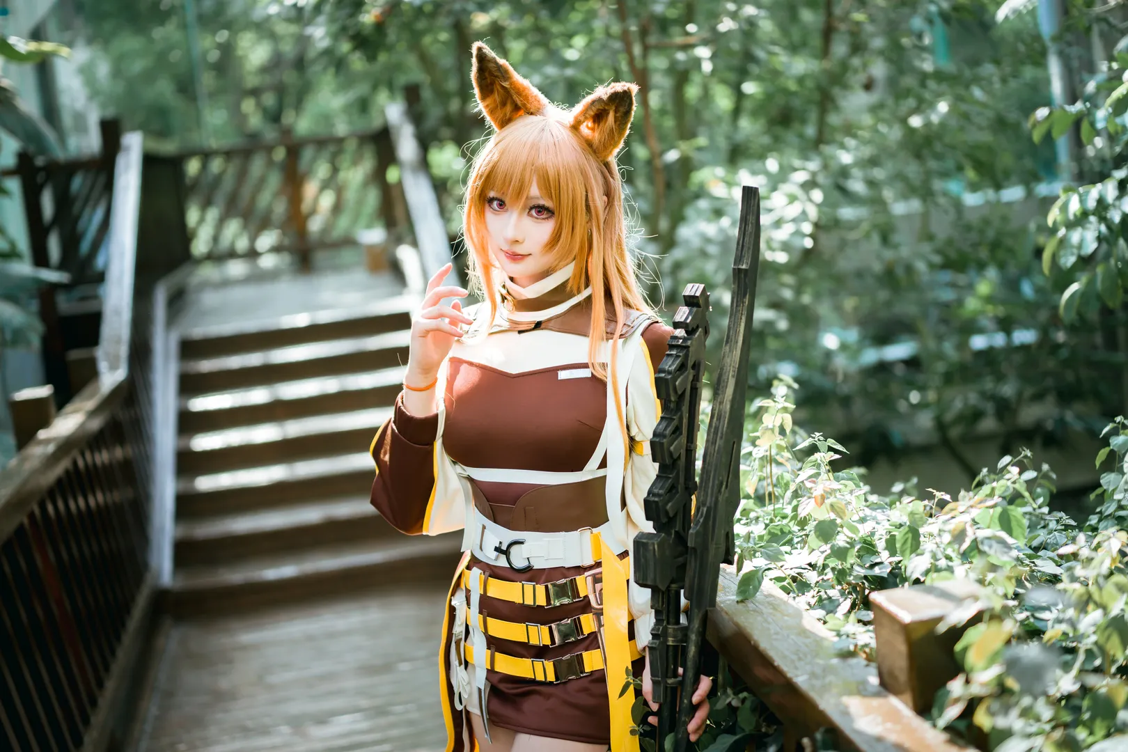 明日方舟, 刻俄柏cos, 武器道具, 兽耳娘cos, 丛林外景 - 第3张