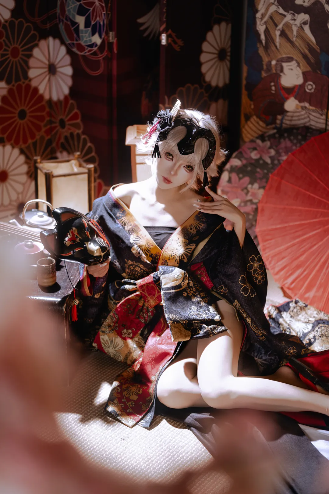 二次元摄影, 和风cos, FGO, 黑贞德cos, 花魁造型 - 第1张