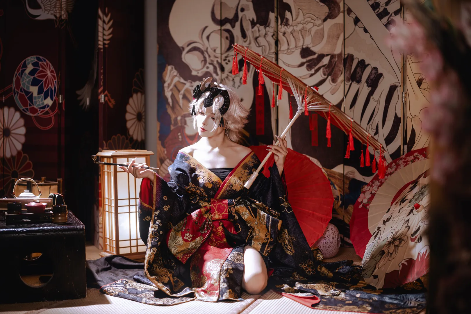 二次元摄影, 和风cos, FGO, 黑贞德cos, 花魁造型 - 第4张