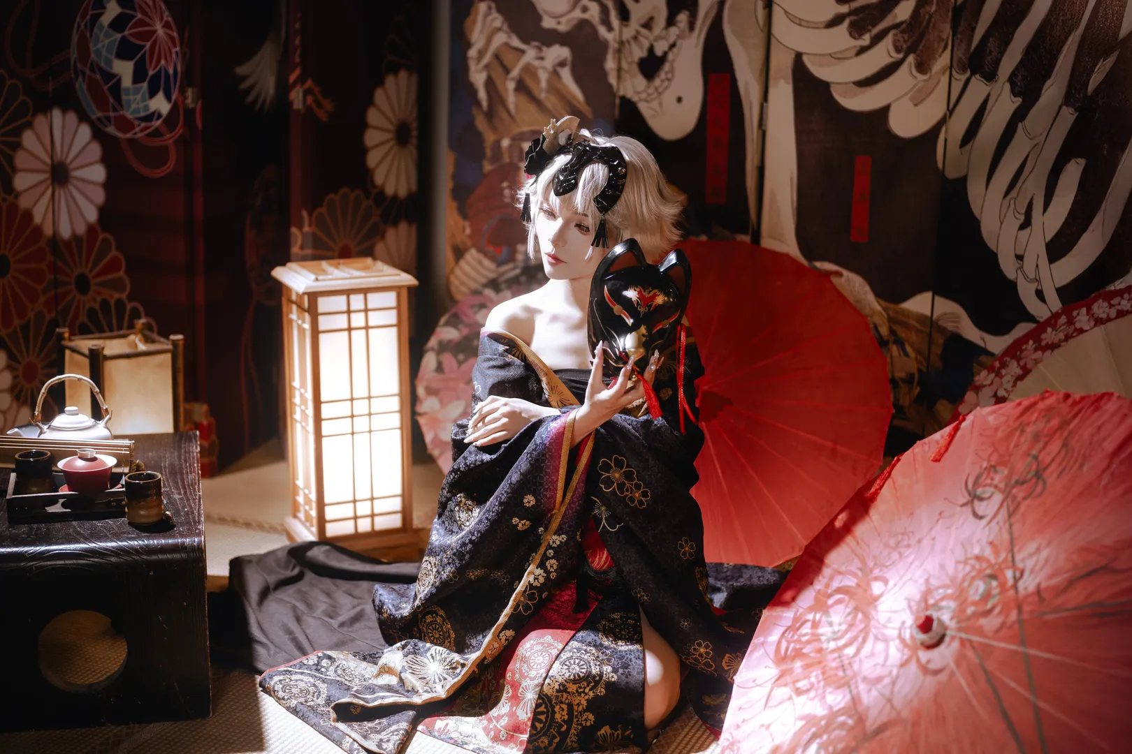 二次元摄影, 和风cos, FGO, 黑贞德cos, 花魁造型 - 第6张