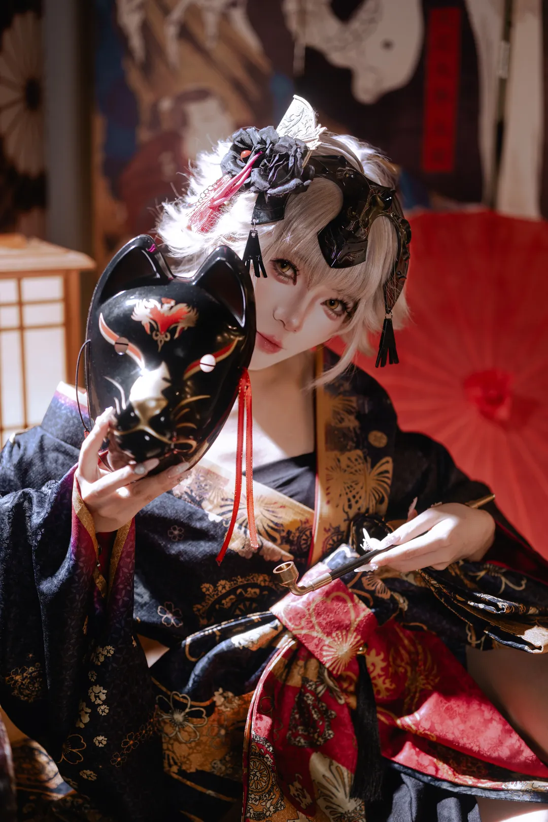 二次元摄影, 和风cos, FGO, 黑贞德cos, 花魁造型 - 第7张