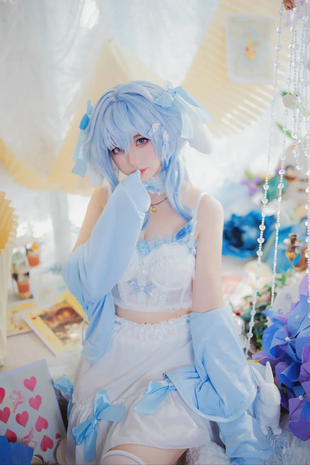 原神, 甘雨cos, 二次元摄影, cosplay穿搭, 蓝发cos - 第3张