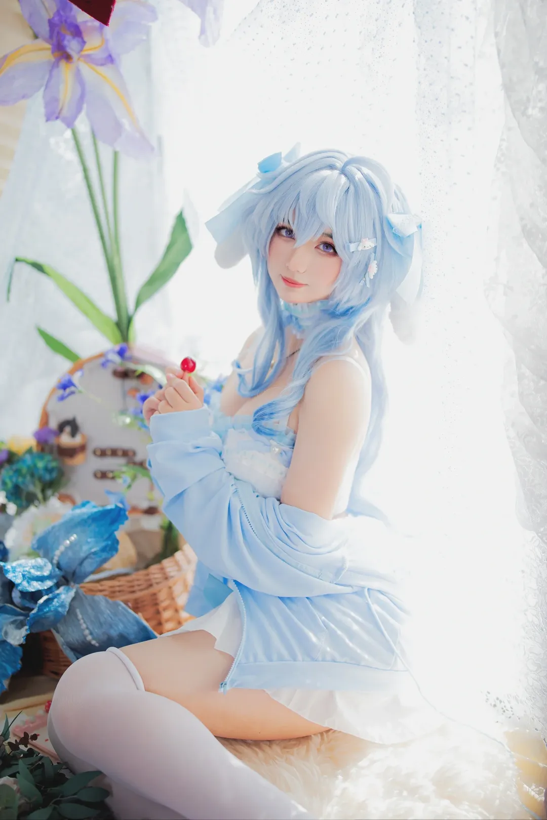 原神, 甘雨cos, 二次元摄影, cosplay穿搭, 蓝发cos - 第4张