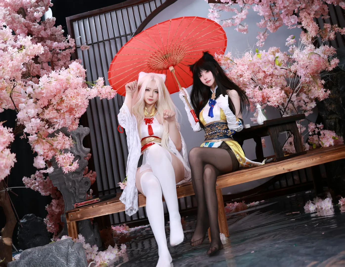 永劫无间, cosplay摄影, 胡桃cos, 兽耳少女, 樱花写真 - 第1张