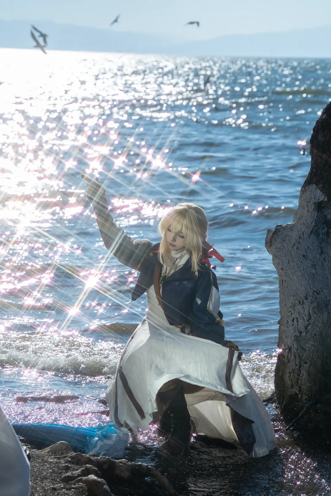 海边摄影, cosplay写真, 薇尔莉特cos, 紫罗兰永恒花园, 星芒光斑 - 第2张