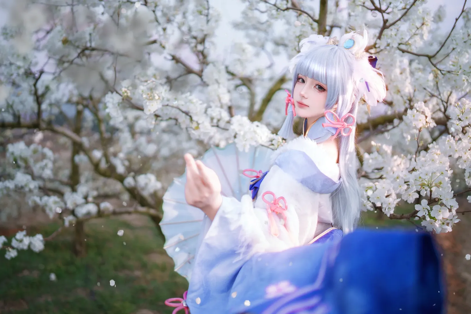 原神, 二次元cosplay, 神里绫华cos, 和风服装, 外景摄影 - 第4张