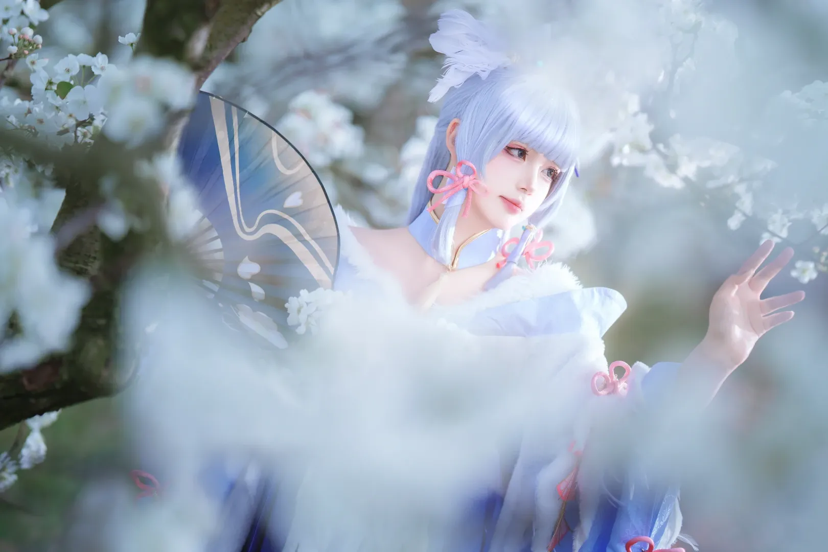 原神, 二次元cosplay, 神里绫华cos, 和风服装, 外景摄影 - 第5张