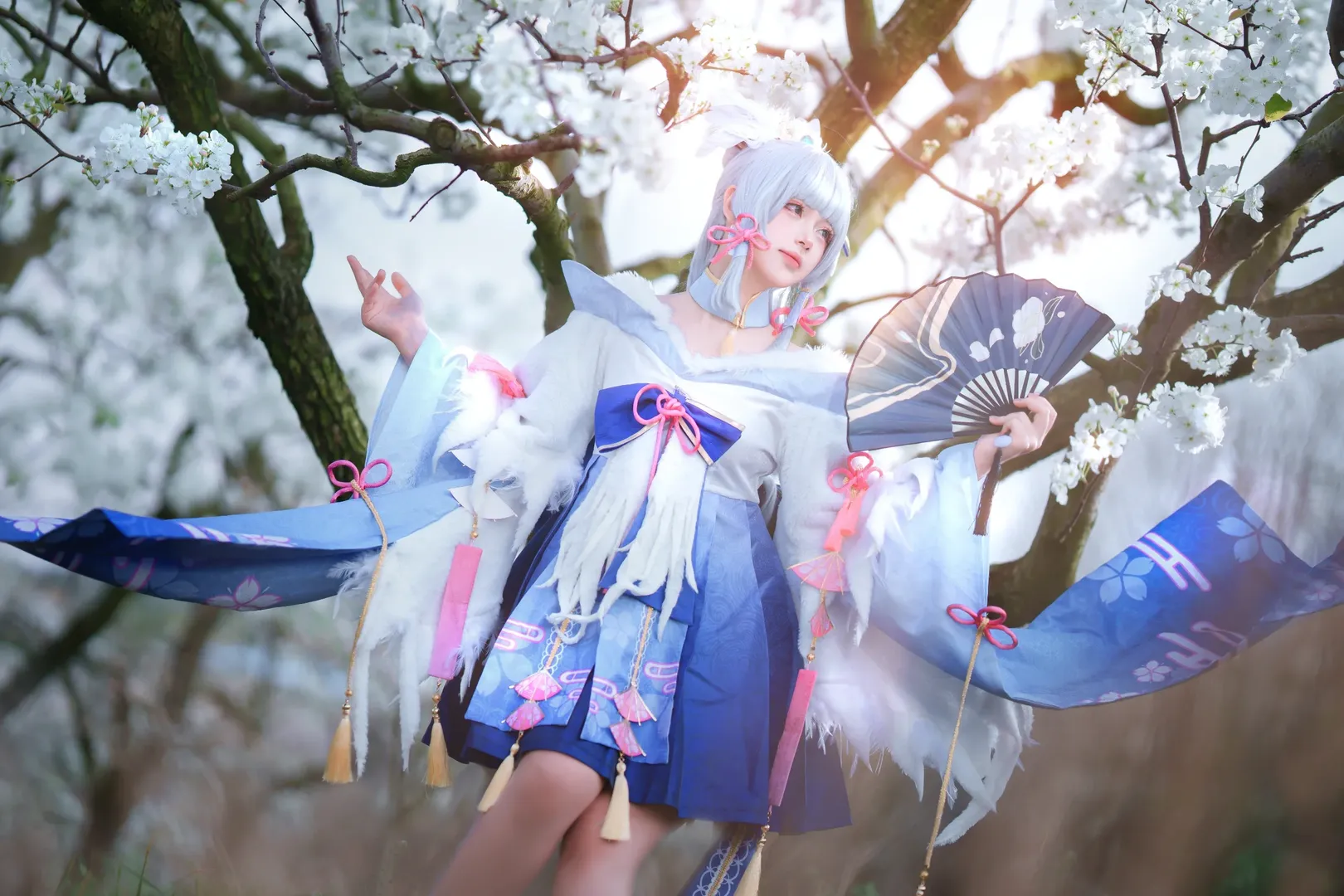 原神, 二次元cosplay, 神里绫华cos, 和风服装, 外景摄影 - 第6张