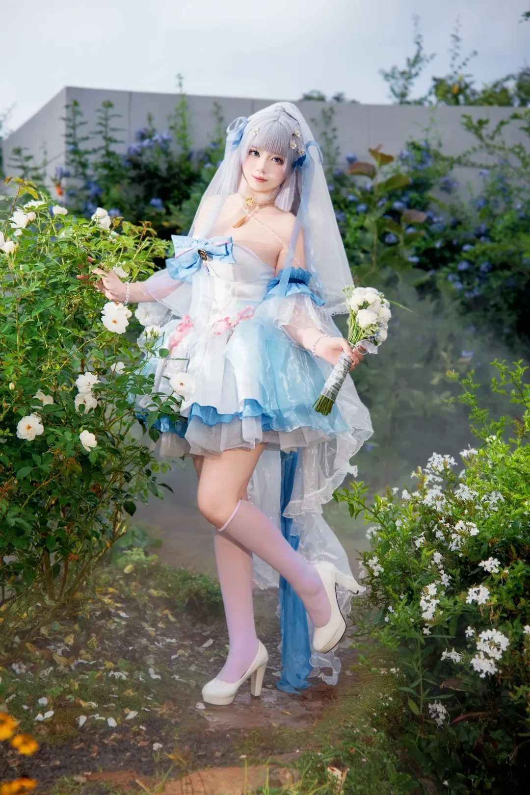 原神, cosplay, cos摄影, 神里绫华cos, 花园外景