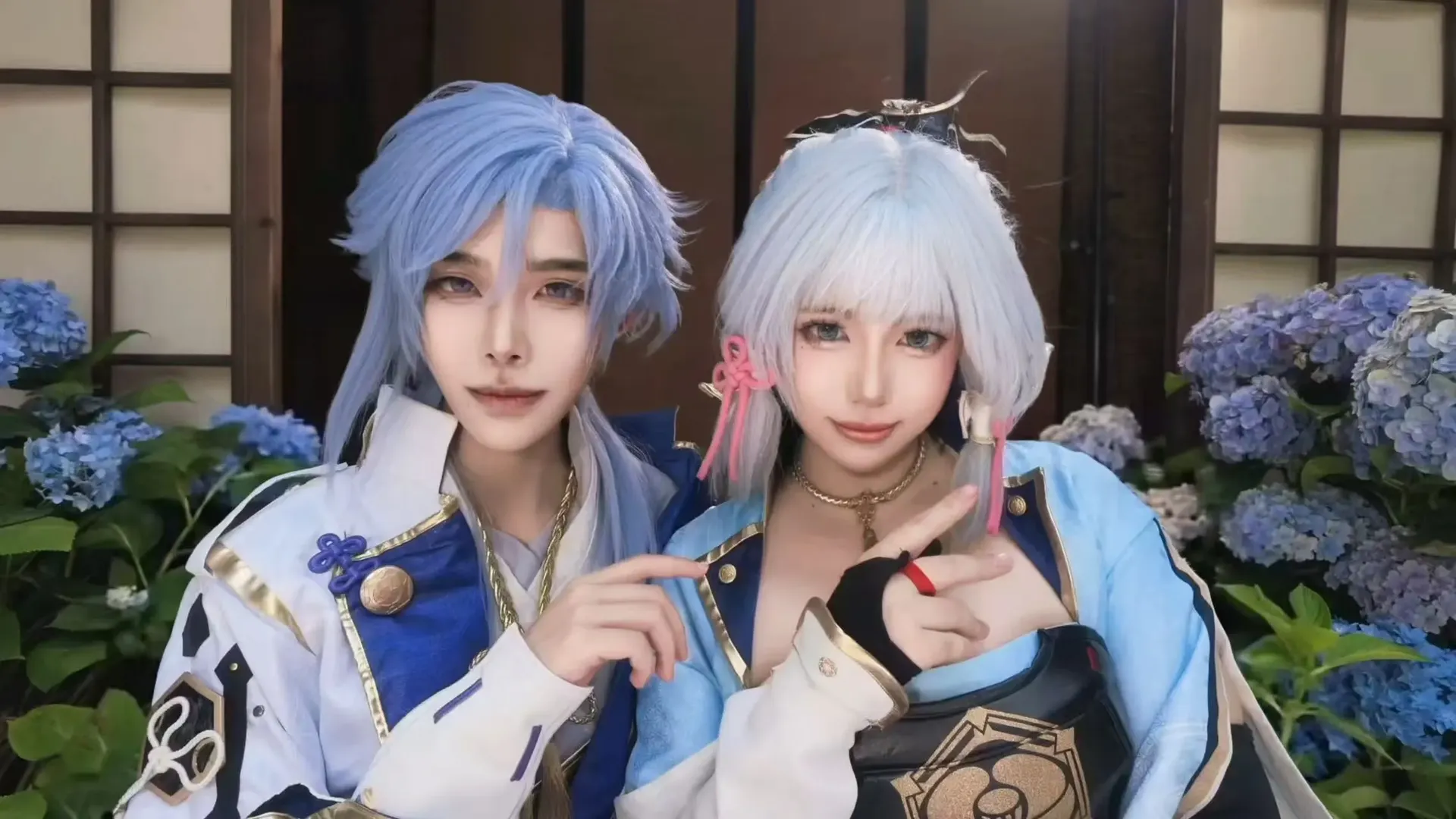 原神, 和风摄影, 神里绫华cos, 神里绫人cos, 兄妹同框 - 第1张