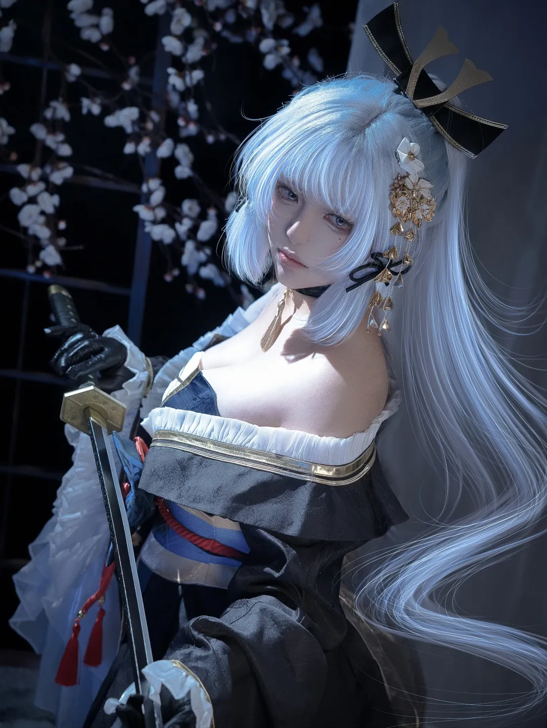 原神, 二次元摄影, 神里绫华cos, 黑道千金, cosplay穿搭