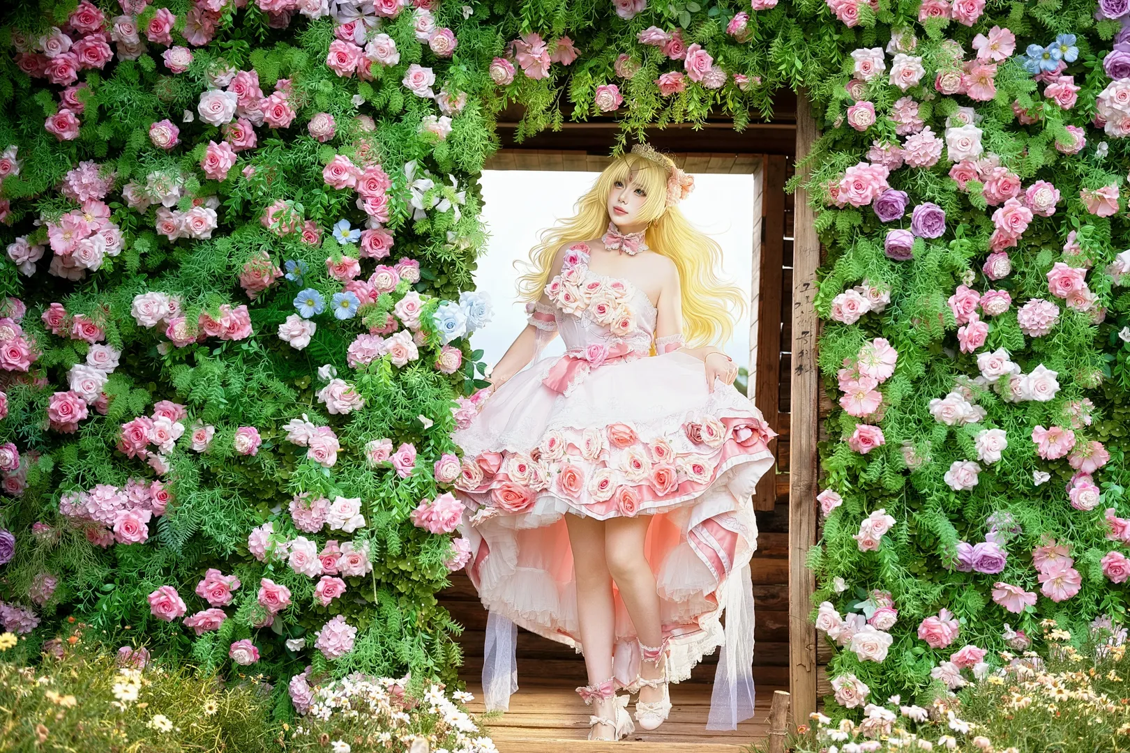 二次元外景, 希婭cos, 某天成為公主, 夢幻花海, 公主裙寫真 - 第2張