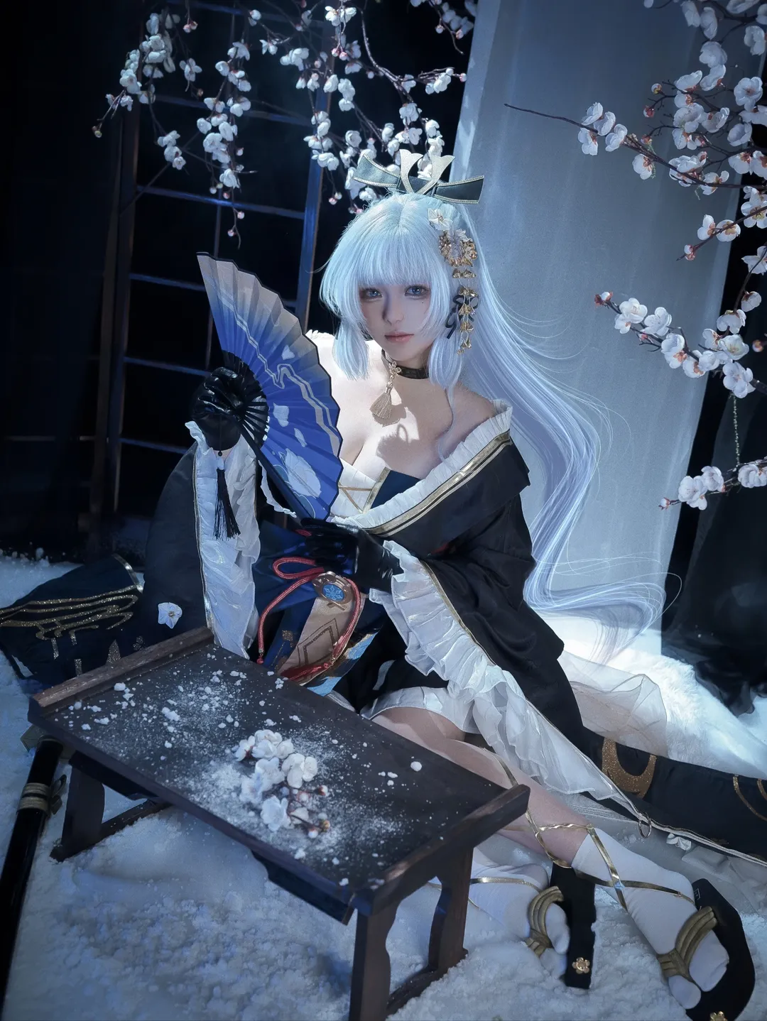 原神, 雪景摄影, 神里绫华cos, 和风cosplay, 银白发 - 第1张