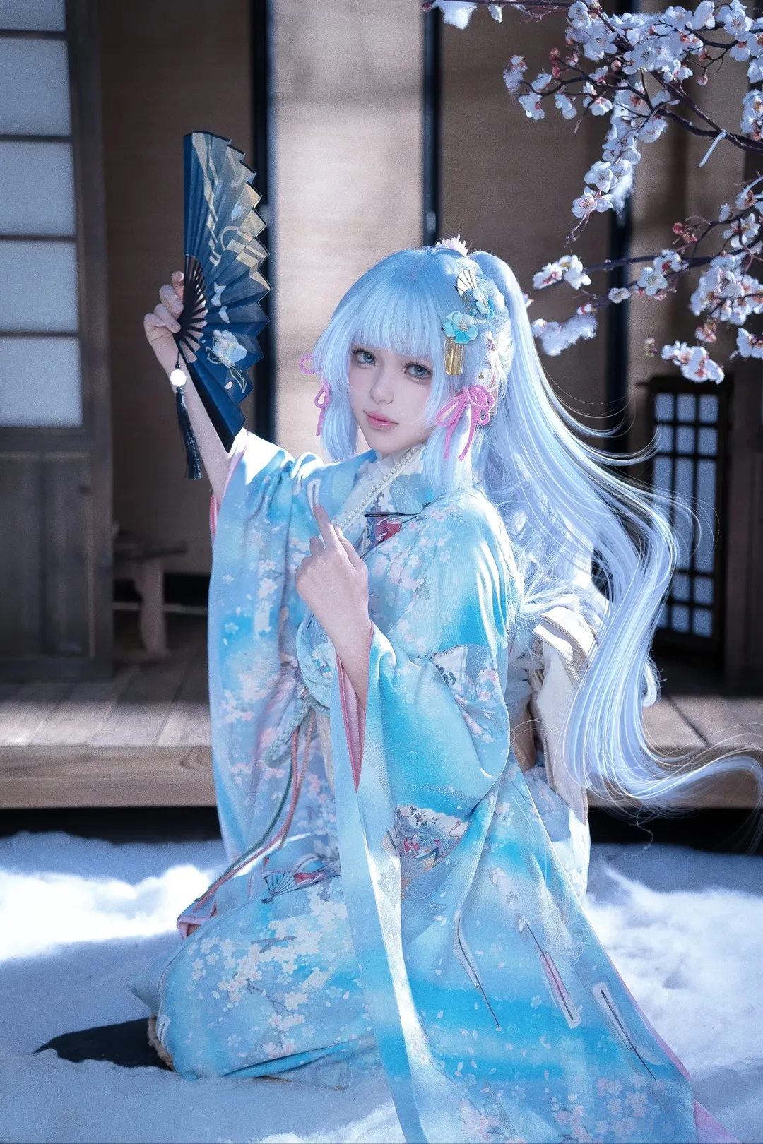 原神, 雪景攝影, 神裡綾華cos, 日式和風, 和服cosplay