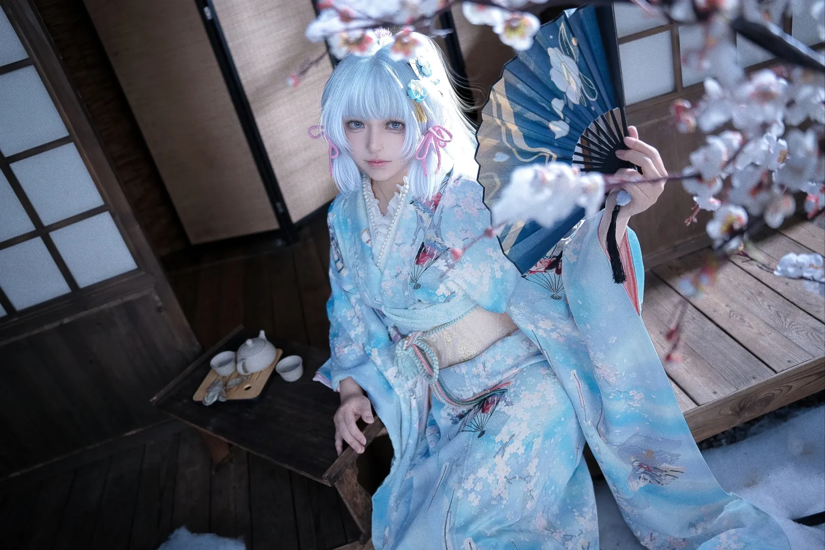 原神, 雪景色撮影, 神里綾華 コスプレ, 和風, 和服コスプレ - 2枚目