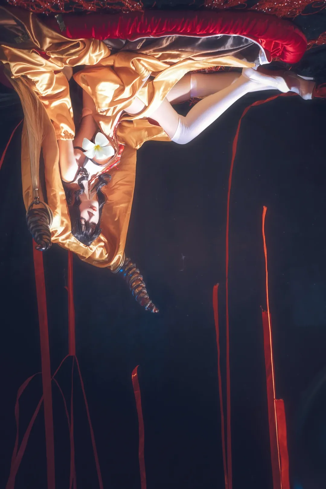 Fate/Grand Order, 二次元角色扮演, 杀生院祈荒cos, 暗黑风格cosplay, 水下感摄影