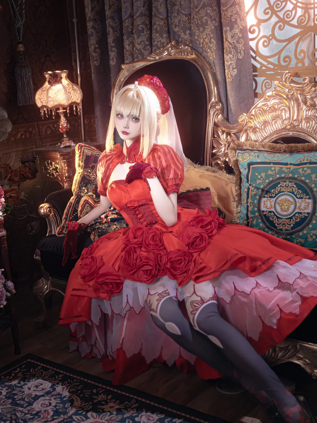 Fate, 尼禄cos, cosplay摄影, 二次元生活存档, 红玫瑰礼服