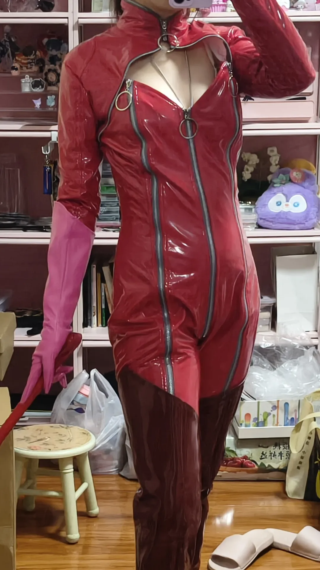 cosplay穿搭, 女神异闻录5, 高卷杏cos, pvc连体衣, 梨形身材穿搭 - 第2张