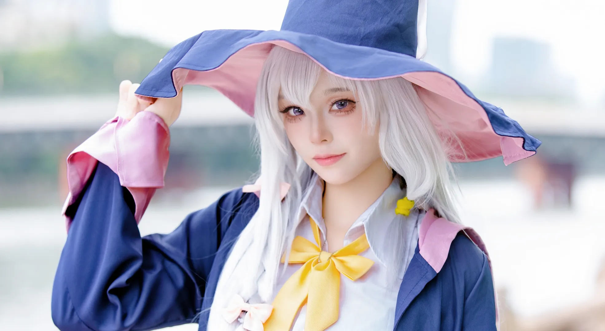 Convention photos, Outdoor cosplay, Elaina cosplay, Wandering Witch: The Journey of Elaina, Silver-haired witch - Image 1