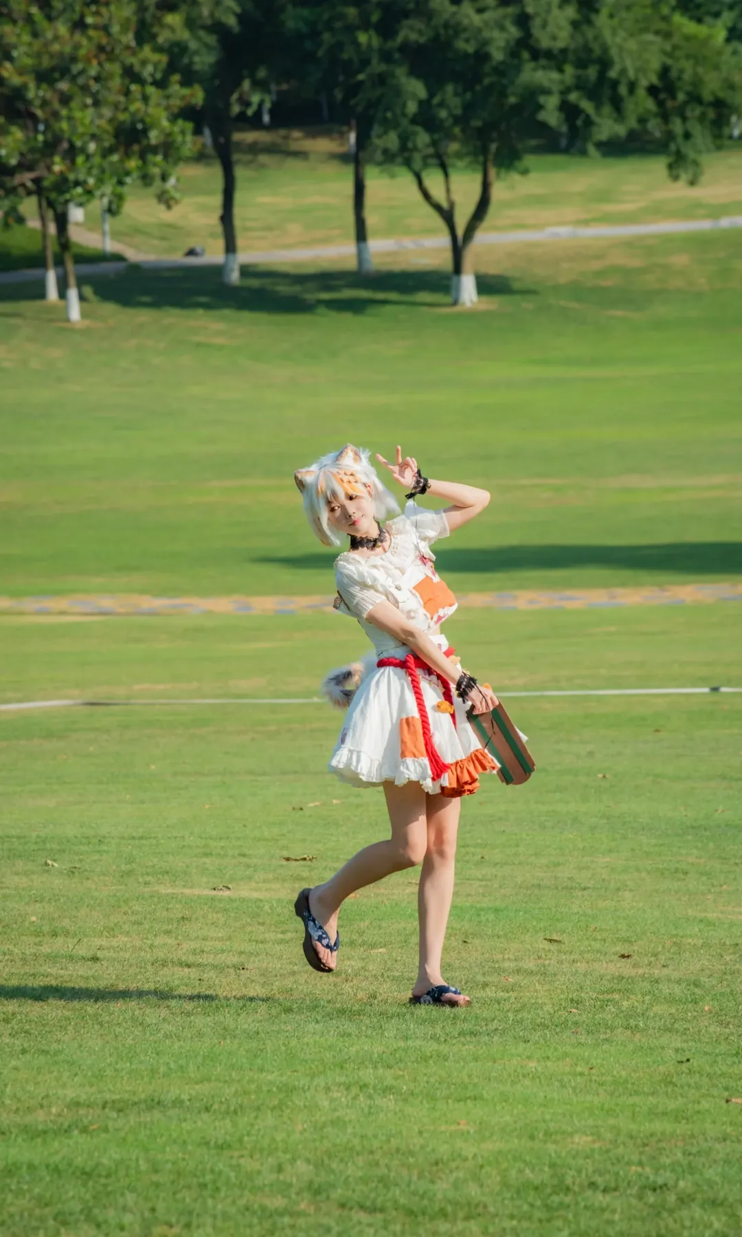 Touhou Project, Outdoor cosplay, Goutokuji Mike cosplay, Lucky cat, Kemonomimi girl outfit - Image 4