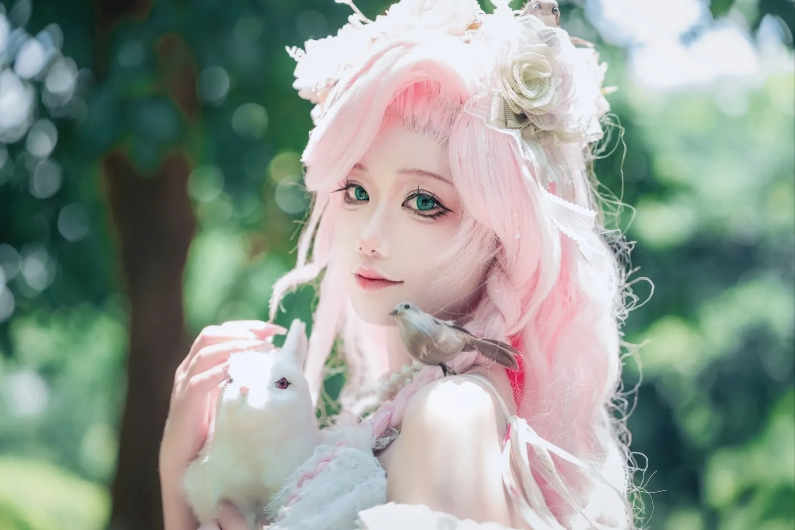 Anime cosplay, My Little Pony, Fluttershy cosplay, Forest healing style, Lolita photography