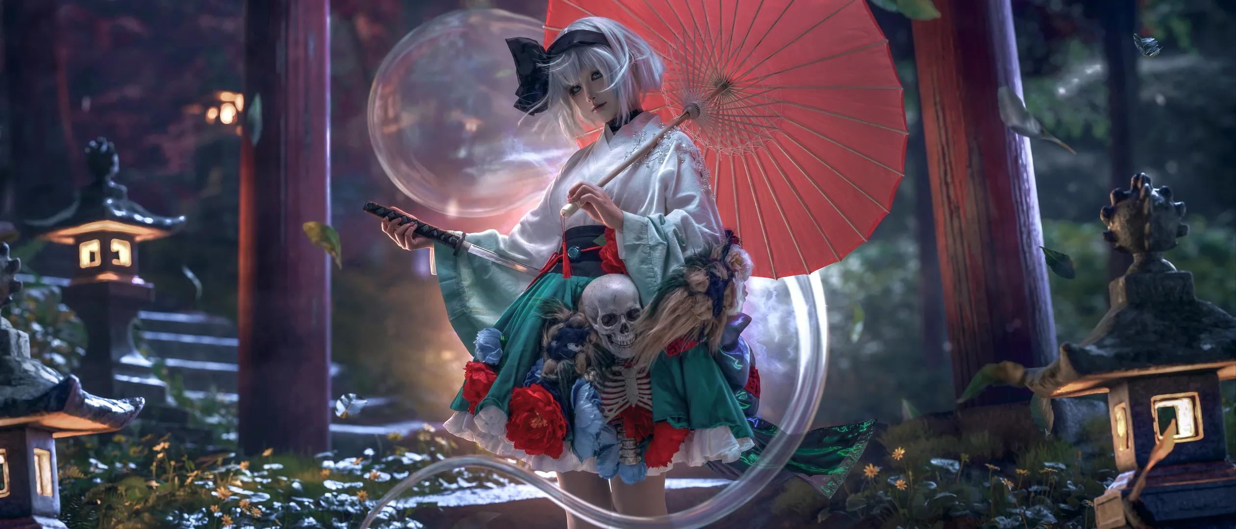Touhou Project, Youmu Konpaku cosplay, Cosplay photography, Japanese-style fantasy, Composite portrait - Image 2
