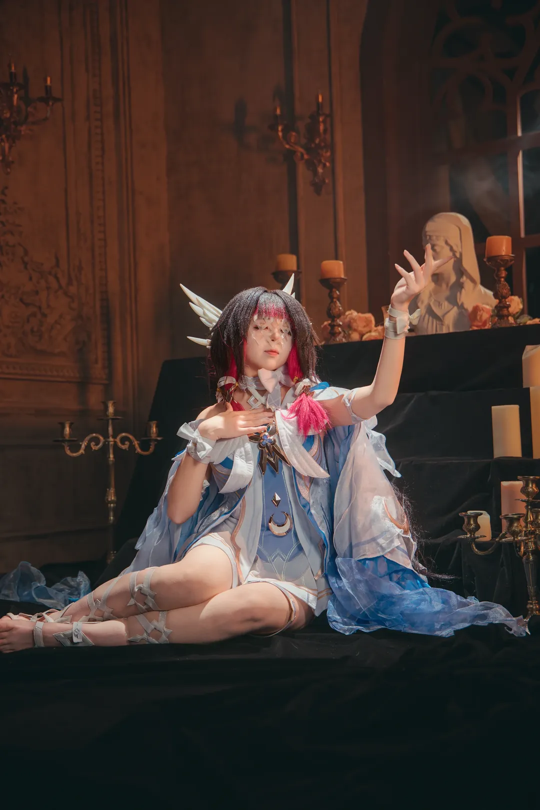 雰囲気のある写真, 二次元コスプレ, コスプレ撮影, 翼のヘッドドレス, 包帯少女