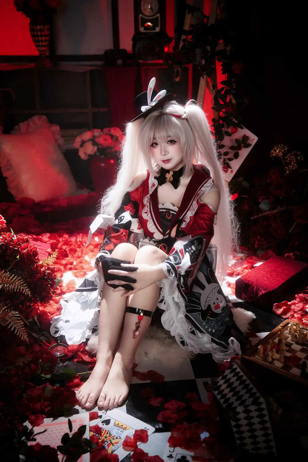 崩坏星穹铁道, 氛围感摄影, 二次元cosplay, 花火cos, 红黑穿搭
