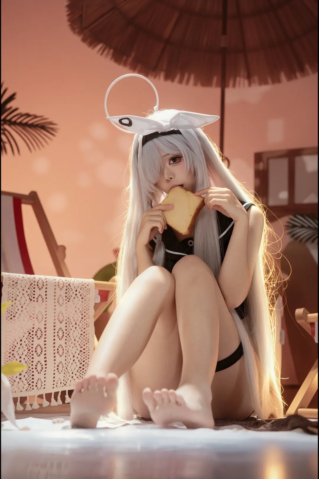蔚蓝档案, 二次元cosplay, 普拉娜cos, 泳池派对, 夏日沙滩 - 第1张