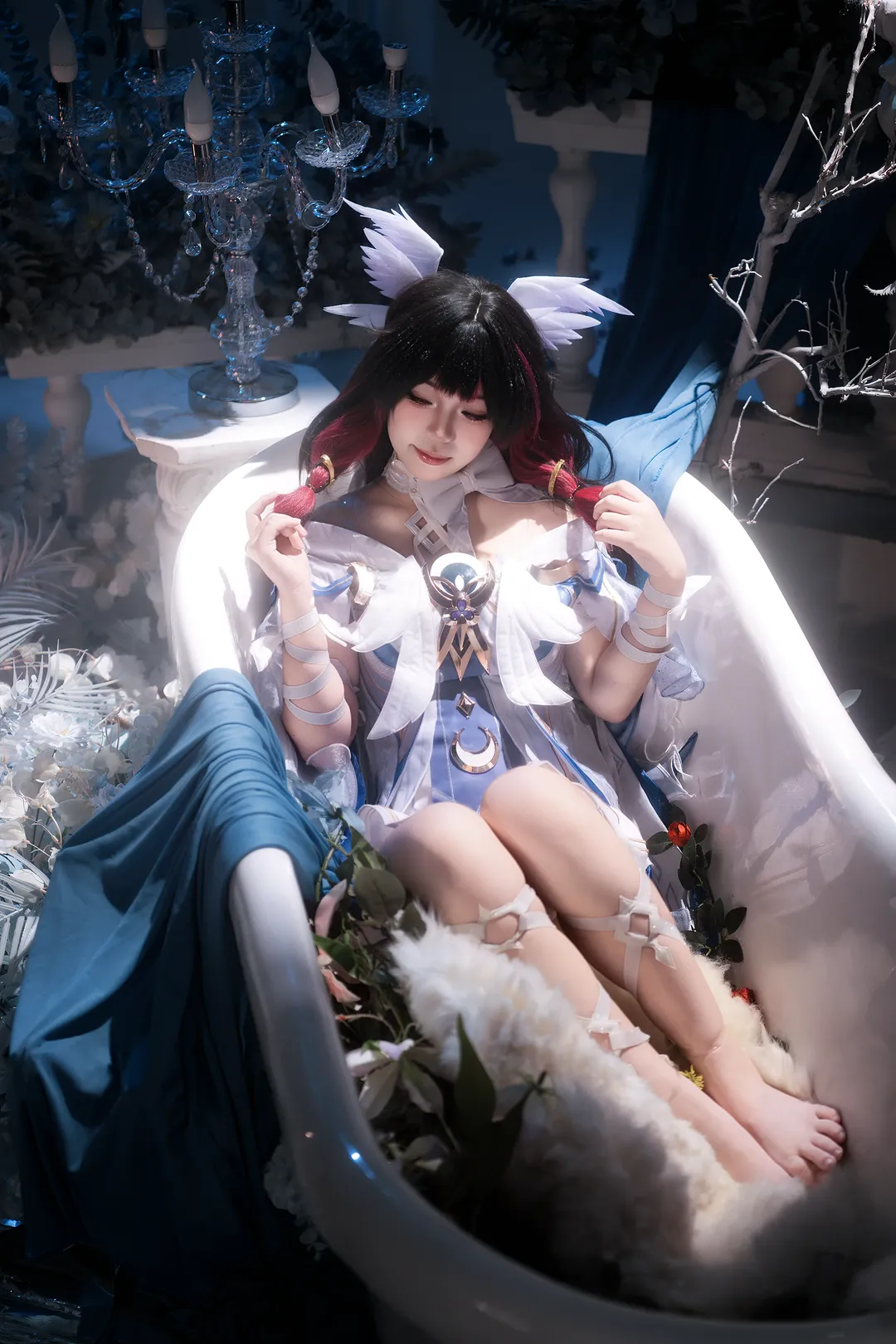 哥伦比娅cos, 二次元cos, cosplay正片, 氛围感cos, 蓝白穿搭 - 第1张