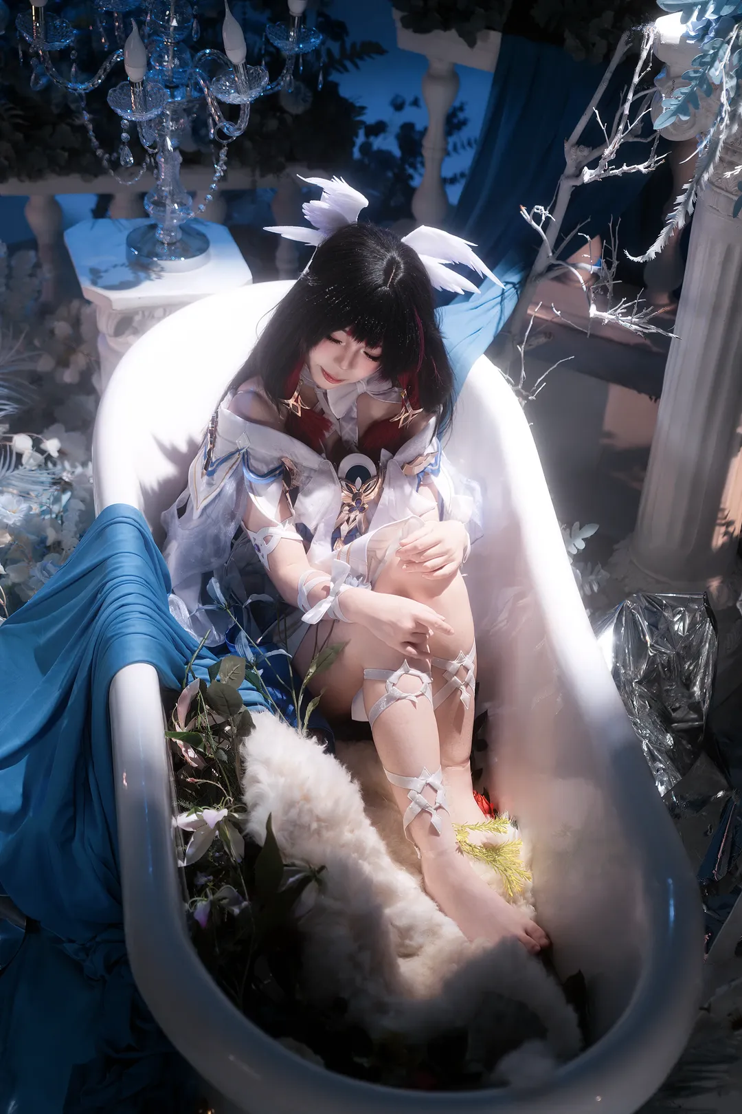 哥伦比娅cos, 二次元cos, cosplay正片, 氛围感cos, 蓝白穿搭 - 第2张