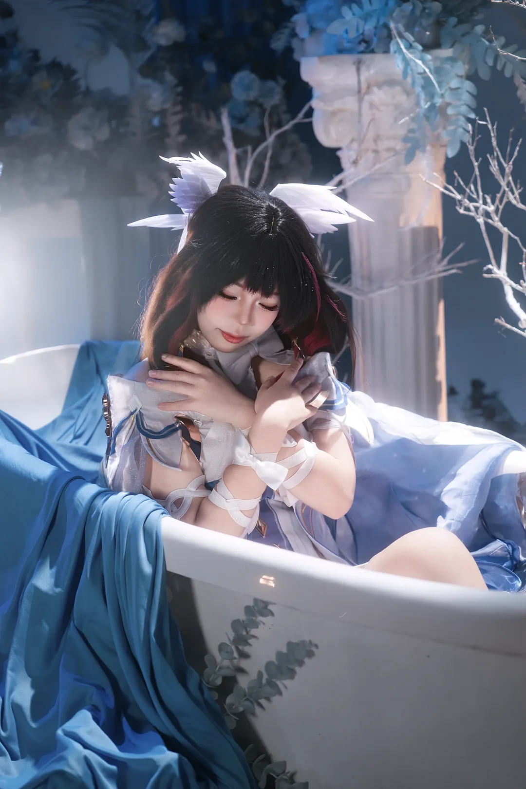 哥伦比娅cos, 二次元cos, cosplay正片, 氛围感cos, 蓝白穿搭 - 第4张