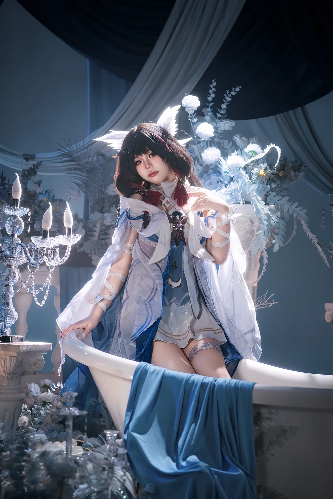 原神, コロンビーナ コスプレ, コスプレ写真, 雰囲気のある写真, バスタブセット