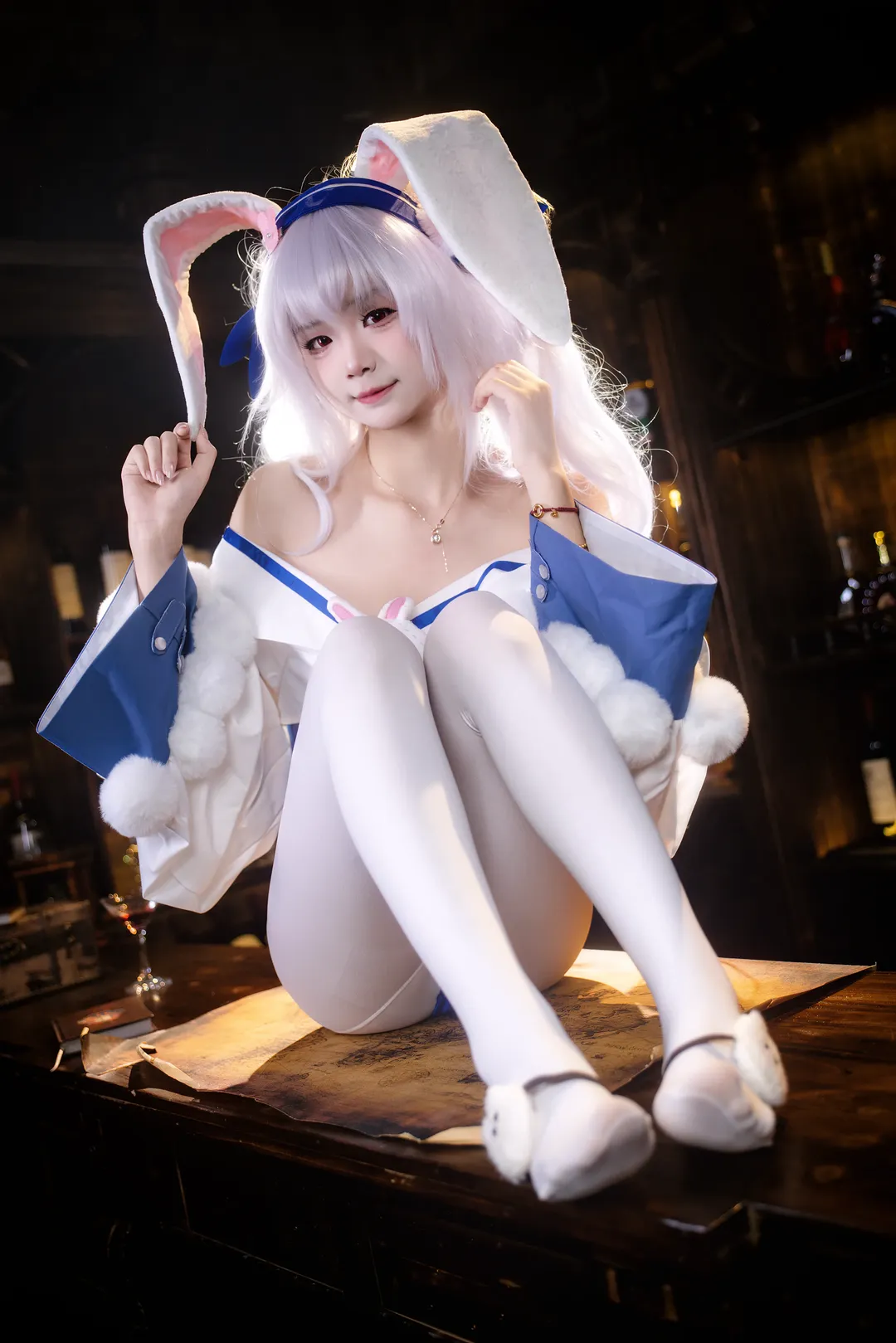 碧蓝航线, 拉菲cos, cosplay正片, 白丝穿搭, 软萌兔 - 第3张
