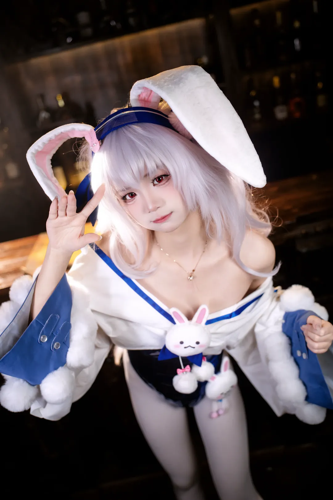 碧蓝航线, 拉菲cos, cosplay正片, 白丝穿搭, 软萌兔 - 第5张