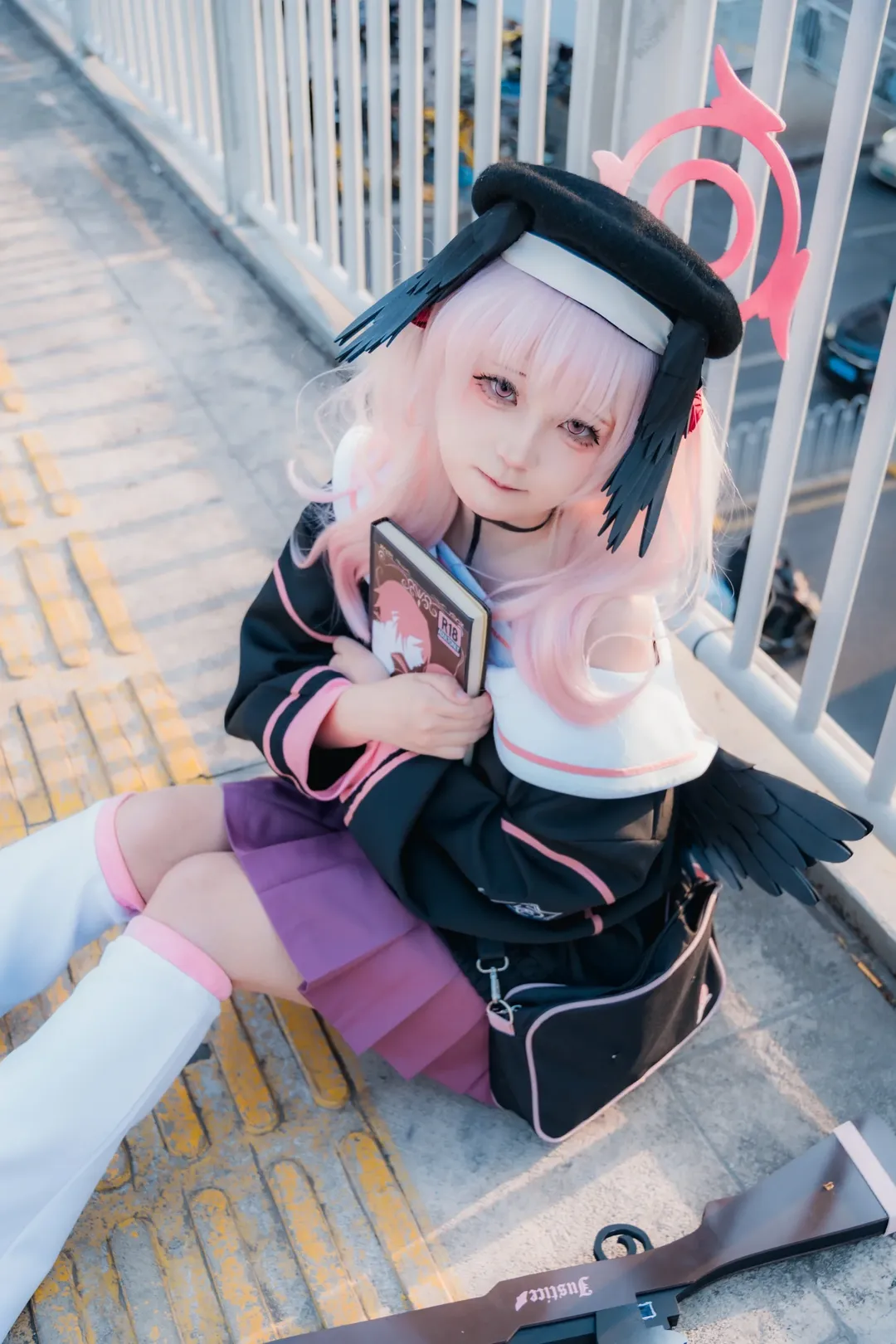 Roleplay, Blue Archive, Shimoe Koharu cosplay, Anime cosplayer, Overpass scene