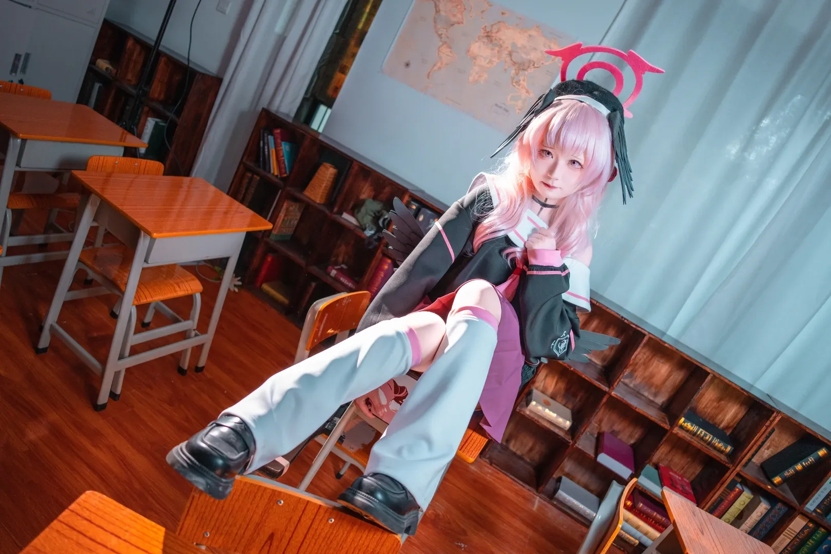 cosplay, 蔚蓝档案, 下江小春cos, 校园写真, 二次元角色扮演