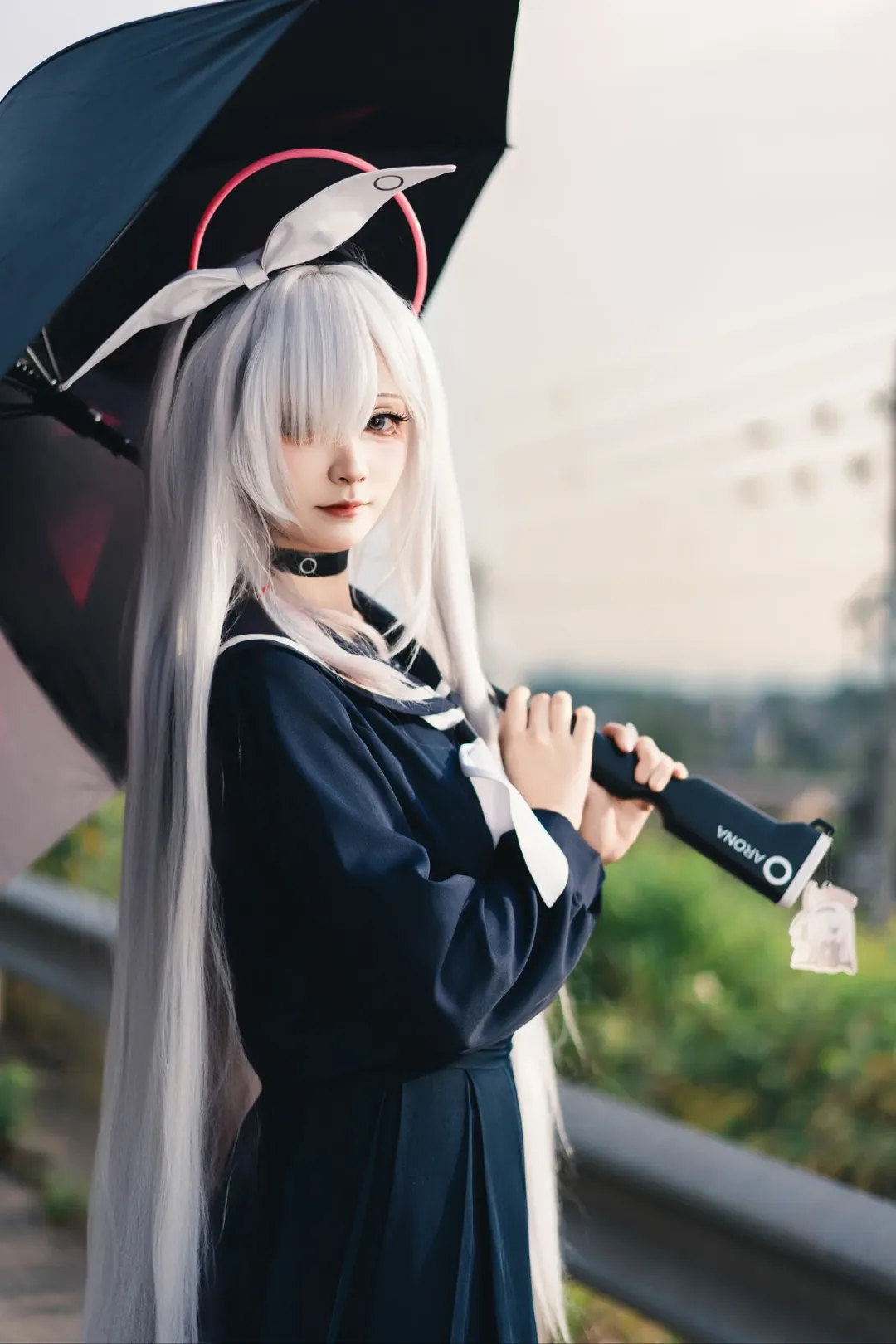 蔚蓝档案, 氛围感摄影, 普拉娜cos, 水手服, 白发cos